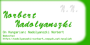 norbert nadolyanszki business card